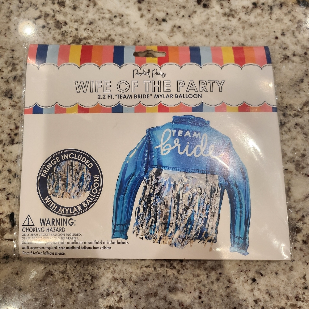 TEAM BRIDE Jean Jacket with Fringe Balloon